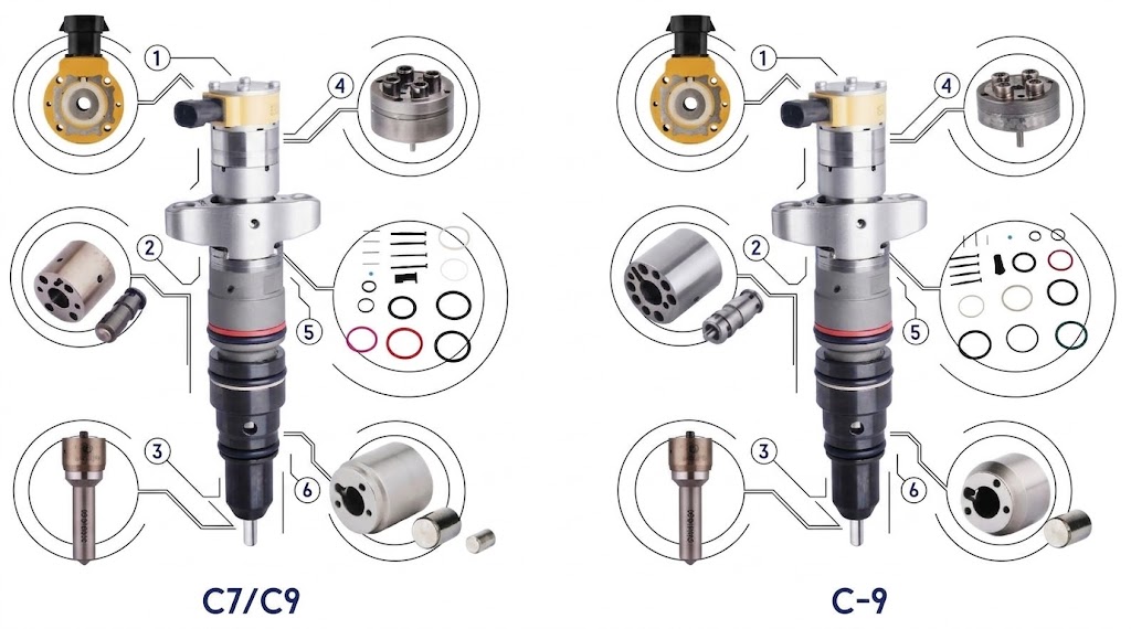 CAT C7, C9, C-9 and C9.3 Injector Parts